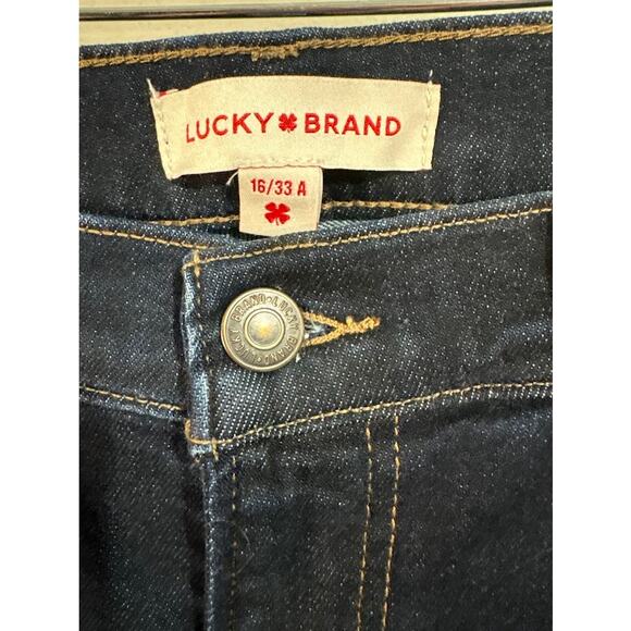 Lucky Brand Women's Dark Wash Sweet Mid-Rise Straight Jeans Size 16 - Picture 3 of 7